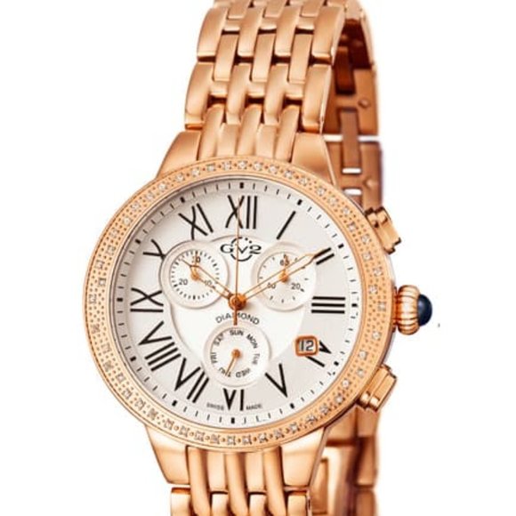 Gevril Astor Rose Gold Diamond Bracelet Watch NEW main image 4